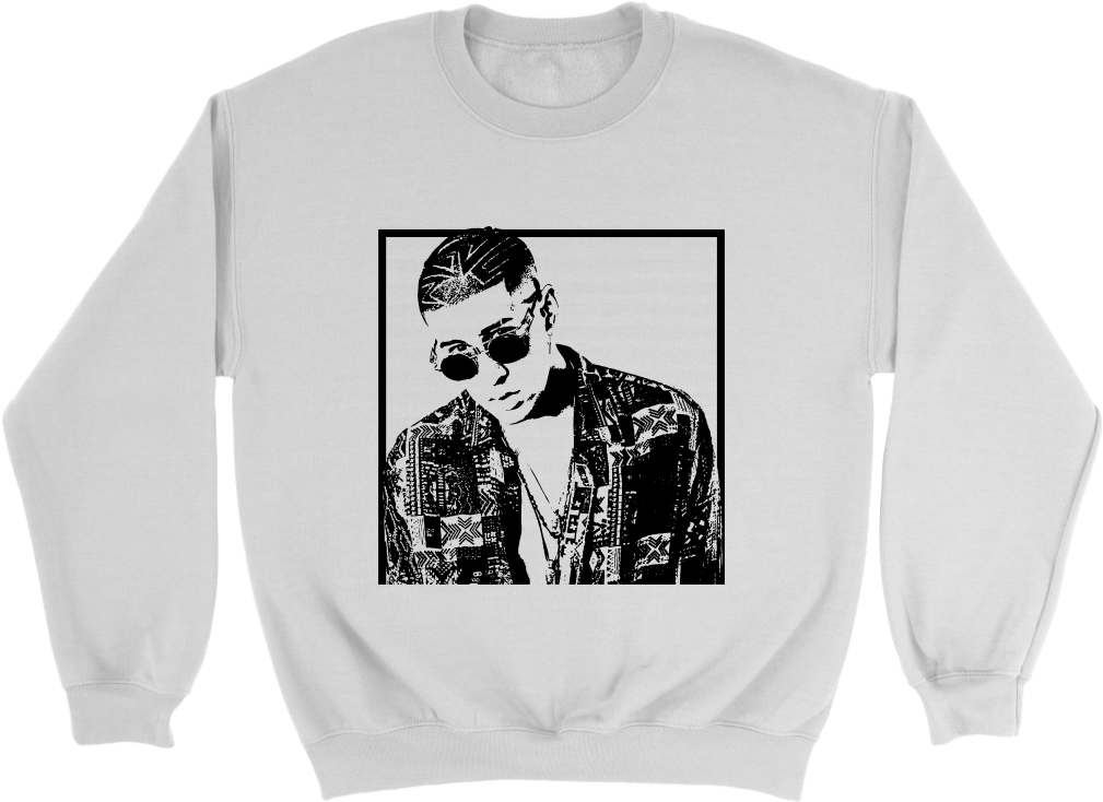 Reggaeton Icon Graphic Crewneck Featuring Bad Bunny - Will Plié For Pizza (1024x1024), Png Download