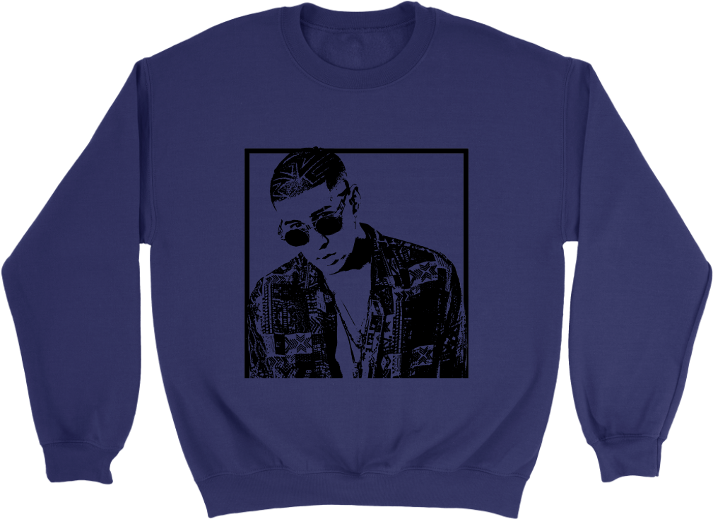 Reggaeton Icon Graphic Crewneck Featuring Bad Bunny - Crew Neck (1024x1024), Png Download