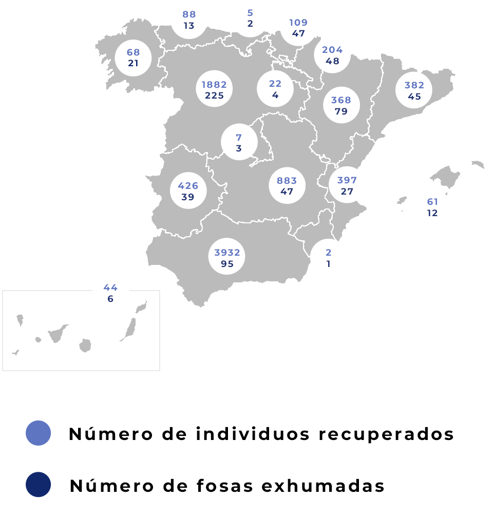 Fosas Comunes Y Número De Individuos Recuperados Por - Map Of Spain (1009x1052), Png Download