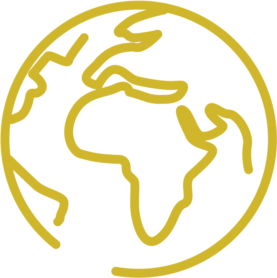 Globe Icon Gold (1000x1000), Png Download