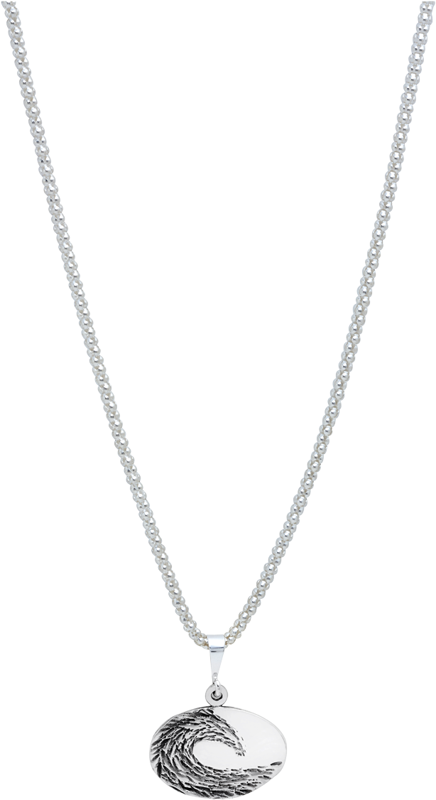 Sterling Silver Oval On A Bubble Chain With Patina - Gucci Bee Necklace (1200x1200), Png Download