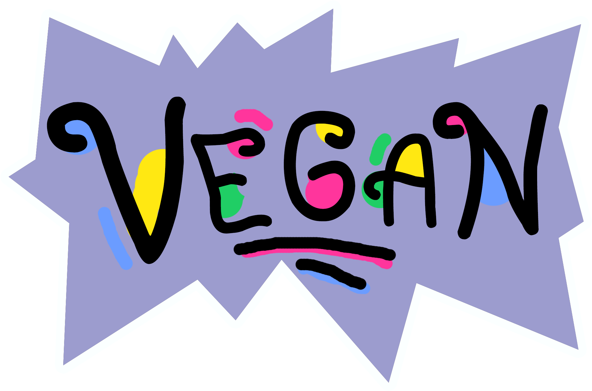 Cute Vegan Print In Rugrats Style - Graphic Design (2283x2000), Png Download