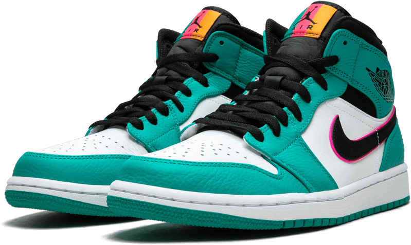 Jordan 1 Mid South Beach On Feet (1000x600), Png Download