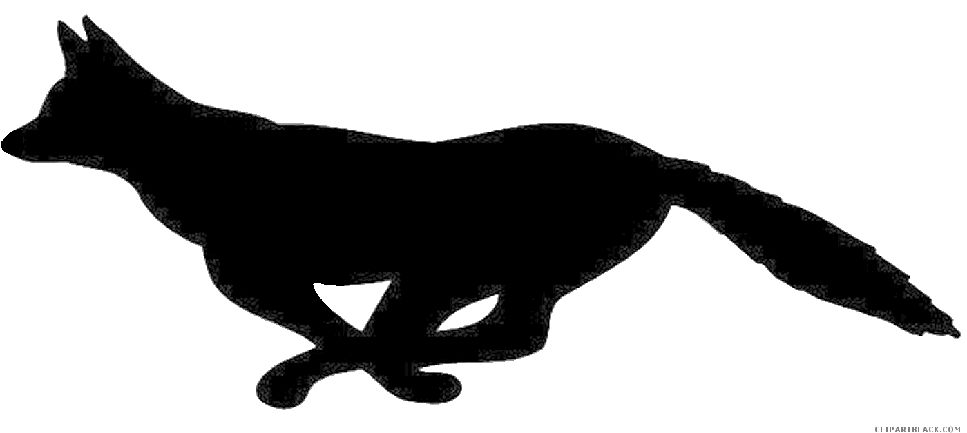 Running Fox Clipart - Fox Silhouette Transparent Background (1419x635), Png Download