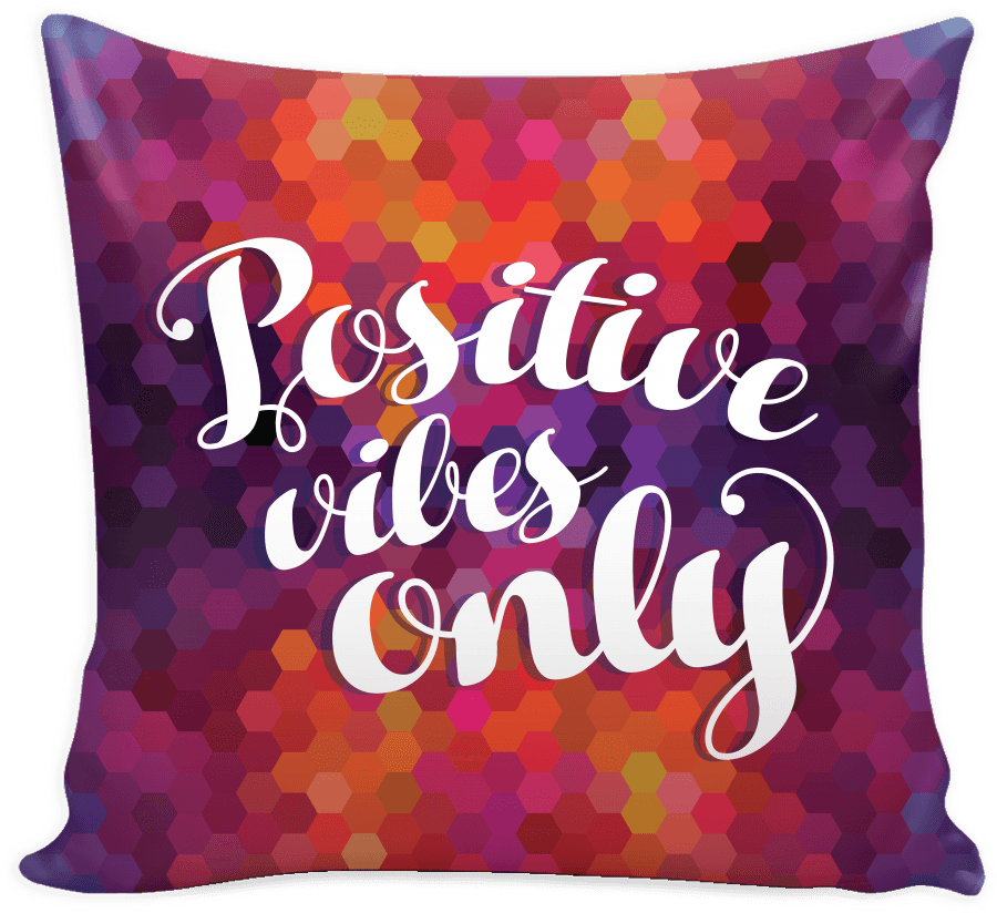 Clip Art Library Library Positive Vibes Only Hexagon - Colorful Background With Quotes (1024x1024), Png Download