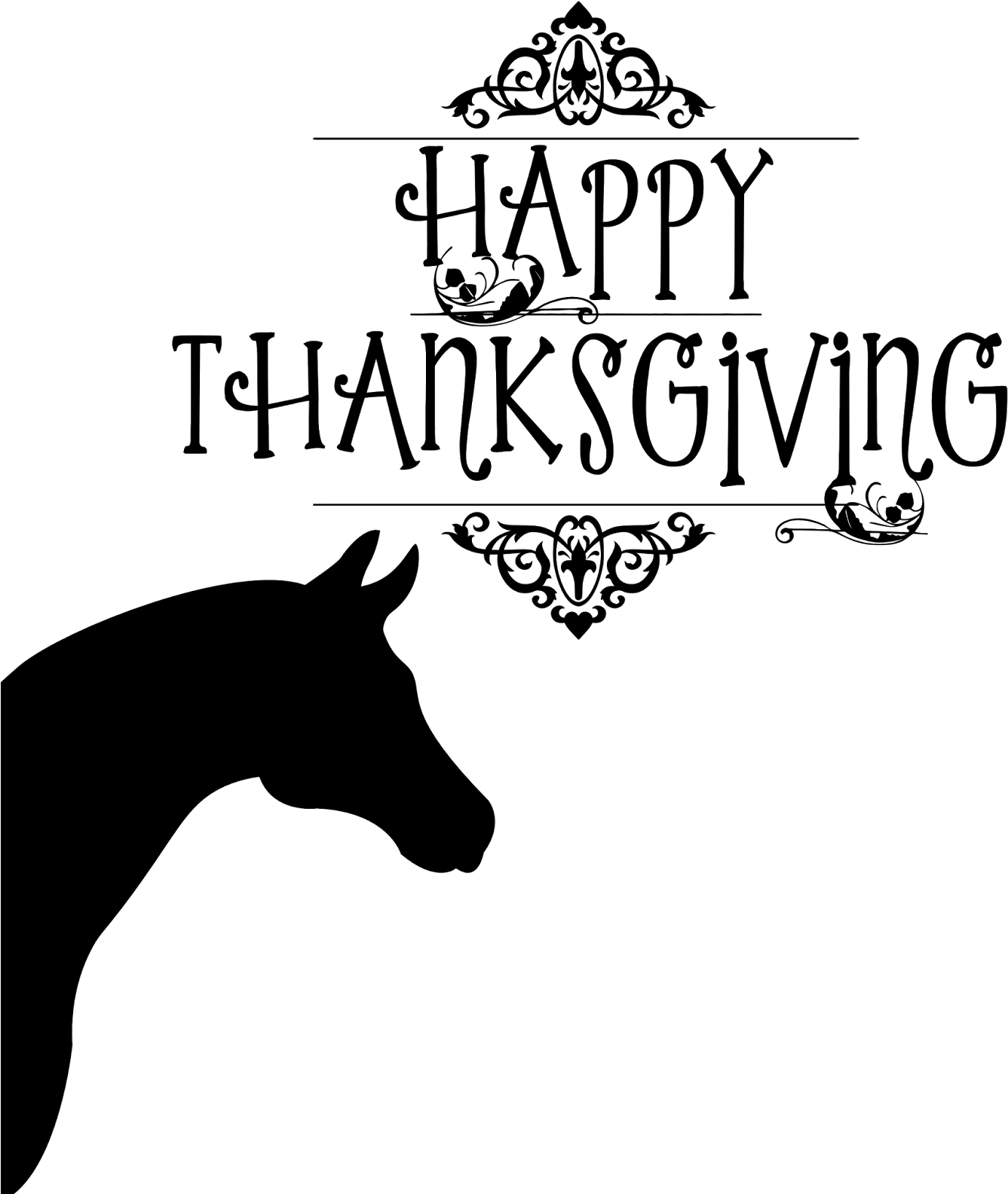 Free Horse Thanksgiving Clipart - Stallion (1368x1600), Png Download