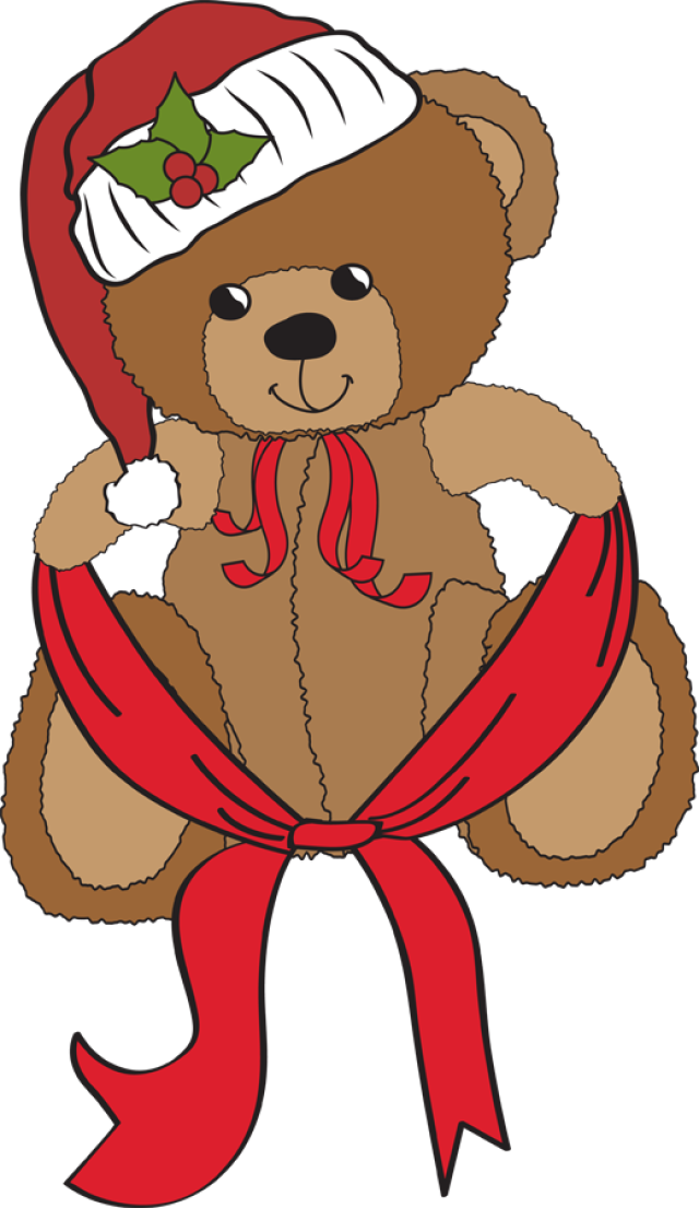Cute Teddy Bears Dressed For Christmas - Stock Photography (640x1105), Png Download
