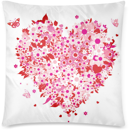 Clipart Mothers Day Hearts Custom Zippered Pillow Case - Heart Love Flower Png (799x799), Png Download