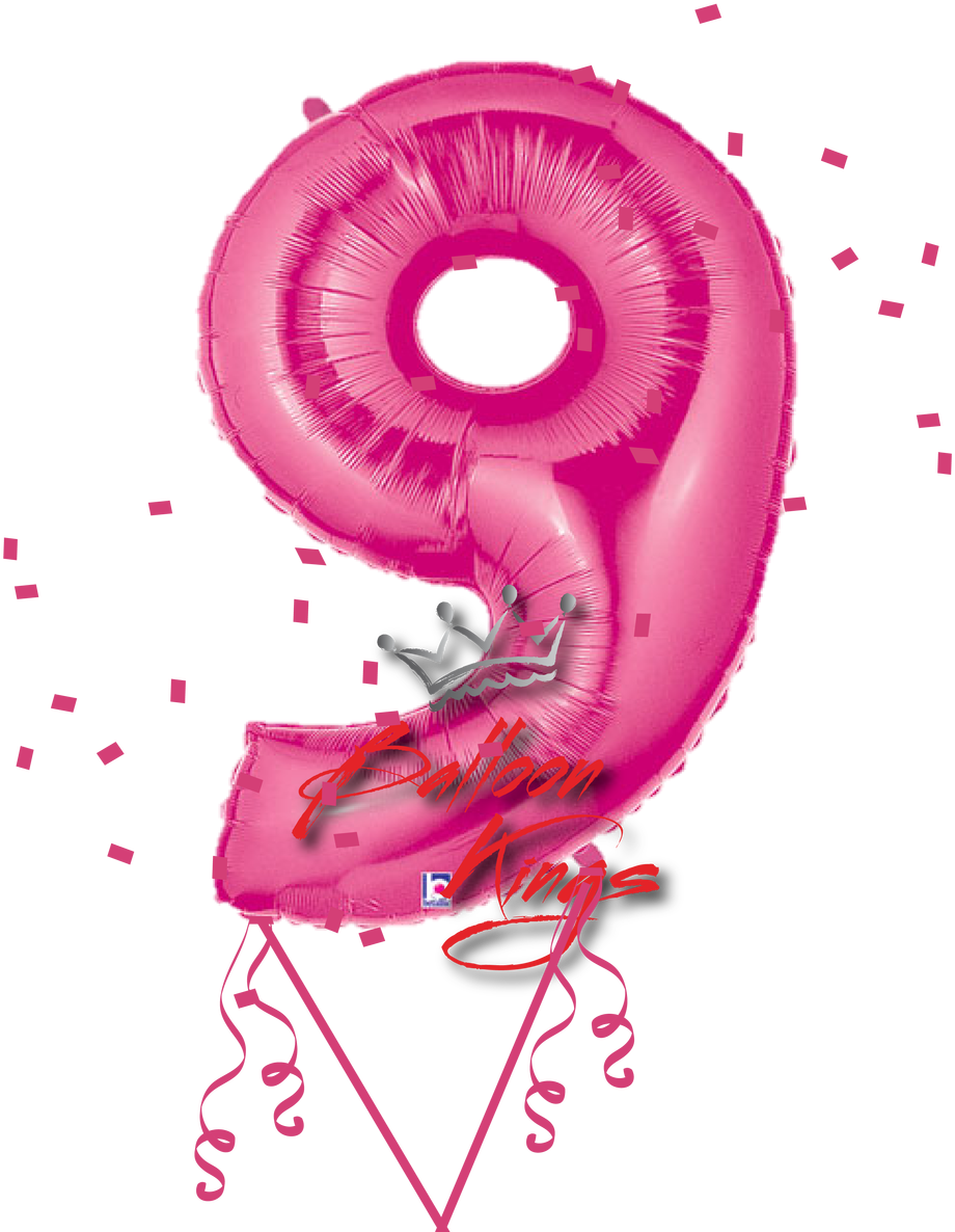Pink Number - Pink Number 9 Balloon (1280x1280), Png Download