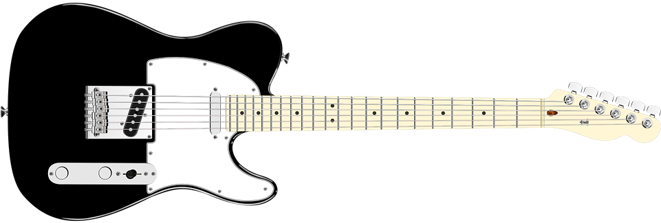 Music, Instrument, Guitar, Fender, Telecaster - Fender American Professional Telecaster Black (960x480), Png Download