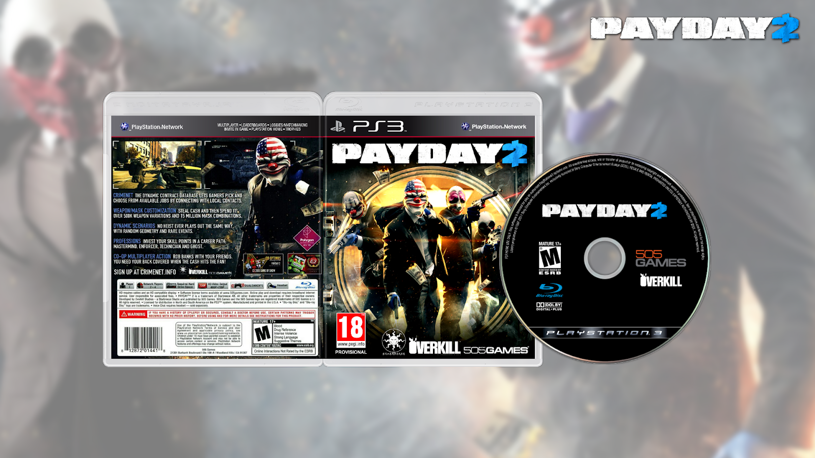 Payday 2 Usa/europe Ps3 Download - Pc Game (1600x900), Png Download