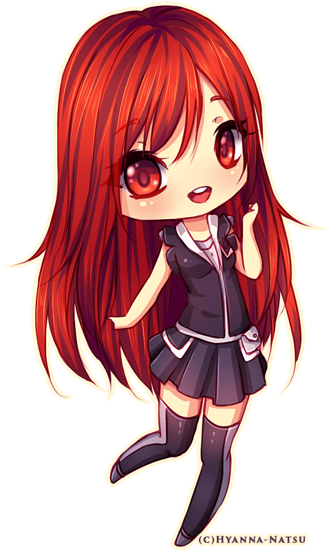 Chibi Girl Red Hair (478x800), Png Download