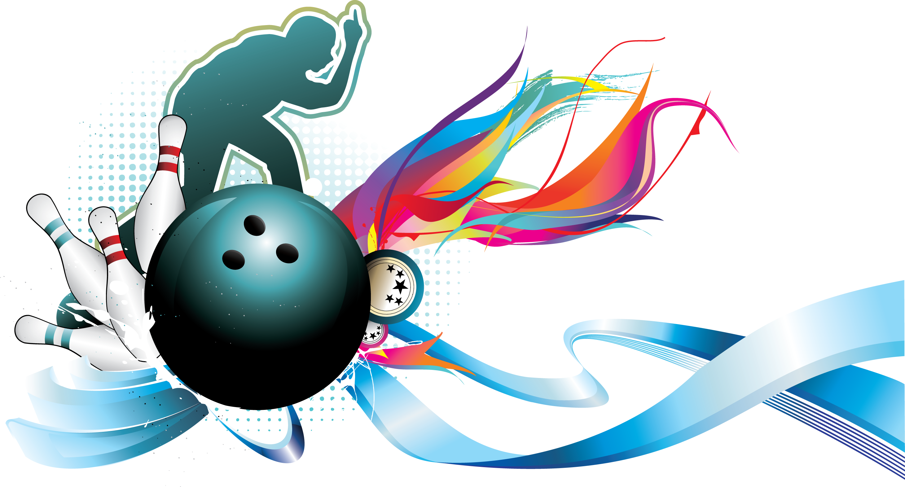 Ten Pin Bowling - 保龄球 背景 (2921x1572), Png Download
