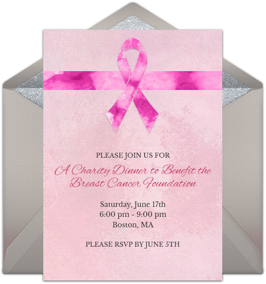 Breast Cancer Awareness Online Invitation - Paper Bag (650x650), Png Download