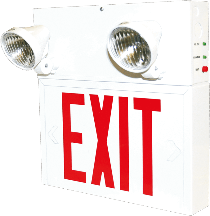 Exit Led Combo, 6v 36w, W/3w Led Heads - Lithonia Lhqm Exit Sign Combo (700x700), Png Download