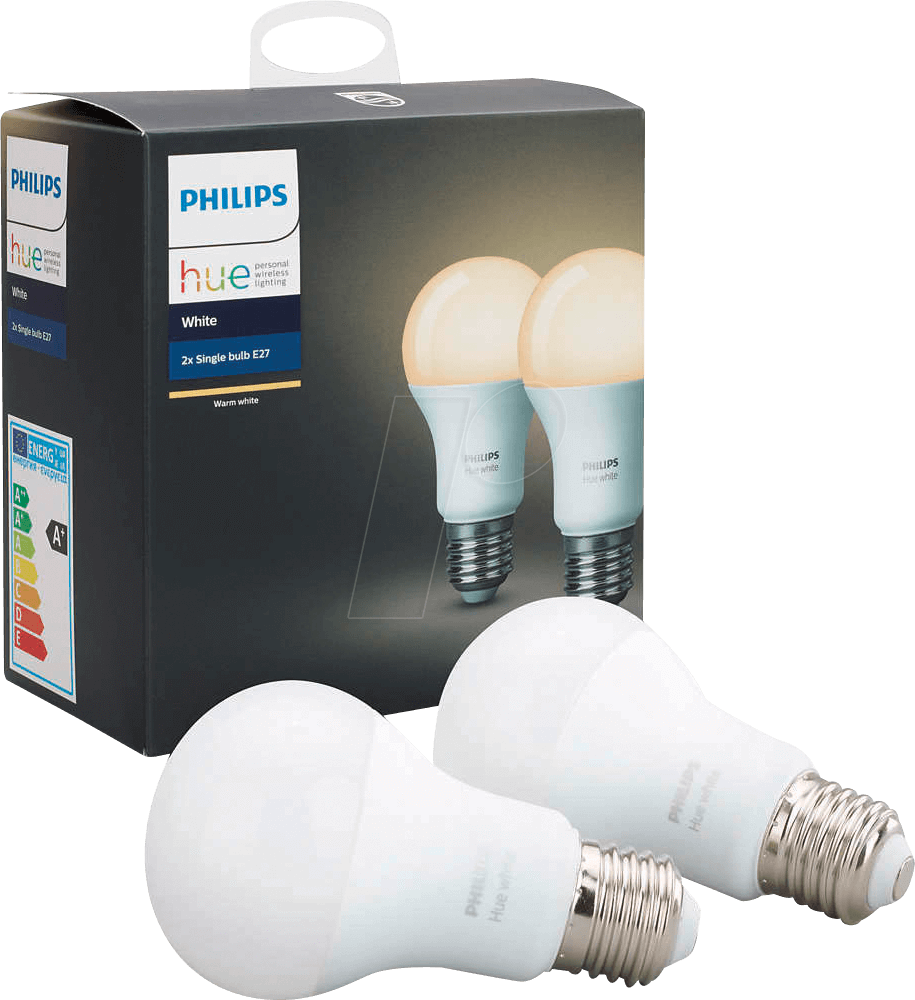 Hue White Dual Pack E27 - Philips Hue White E27 (915x1000), Png Download