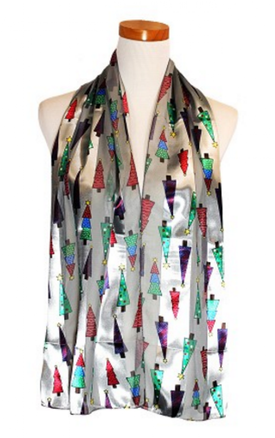 Christmas Tree Satin Scarf - Scarf (900x900), Png Download