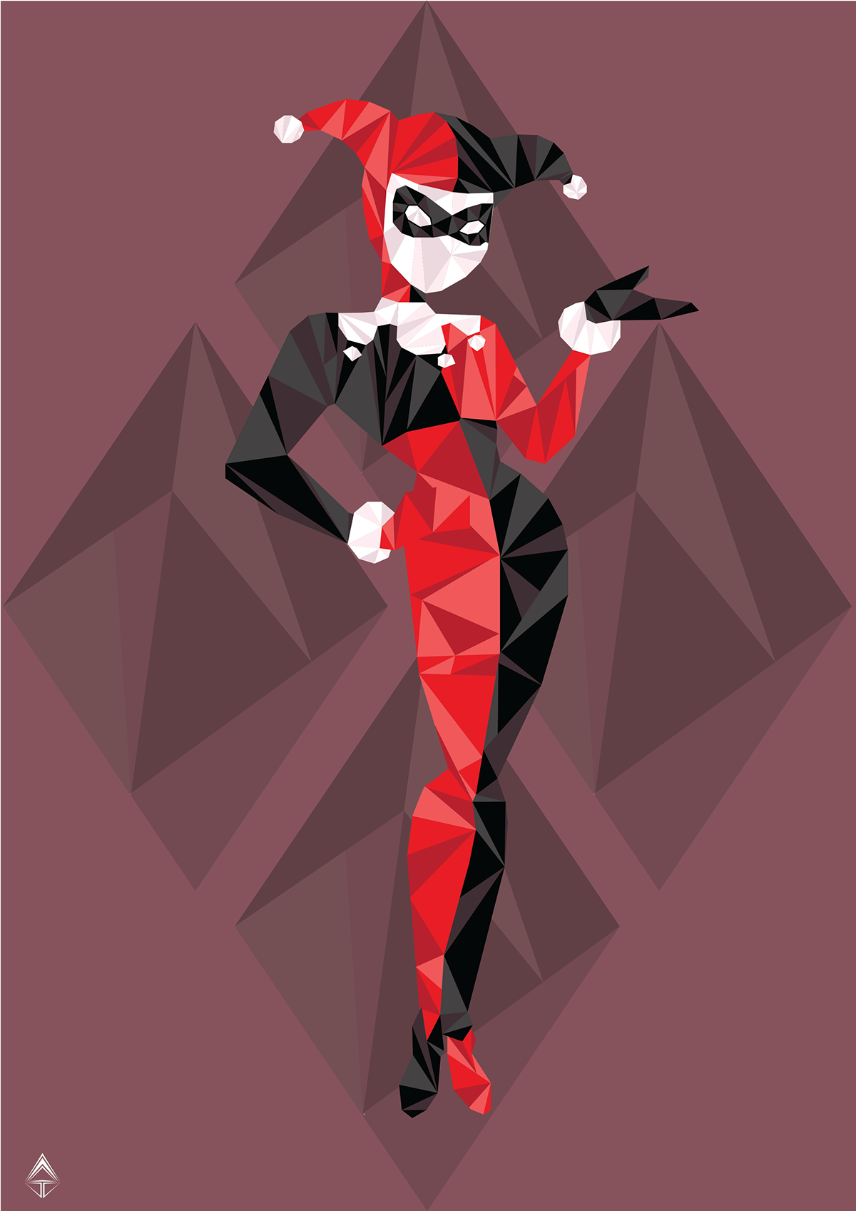 Save To Collection - Low Poly Harley Quinn (1200x1697), Png Download