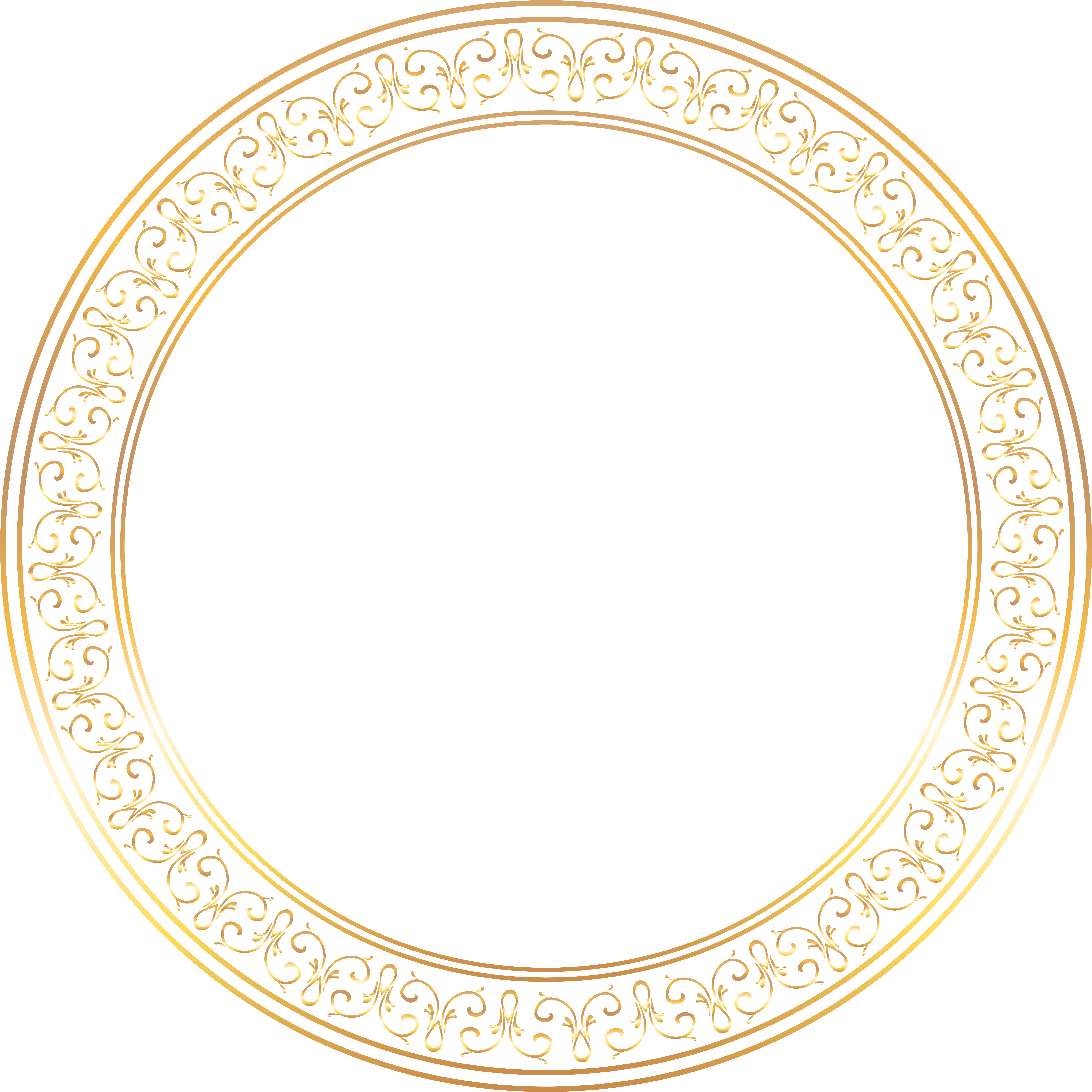 Round Golden Deco Frame Png Clip Art Image (8000x8000), Png Download