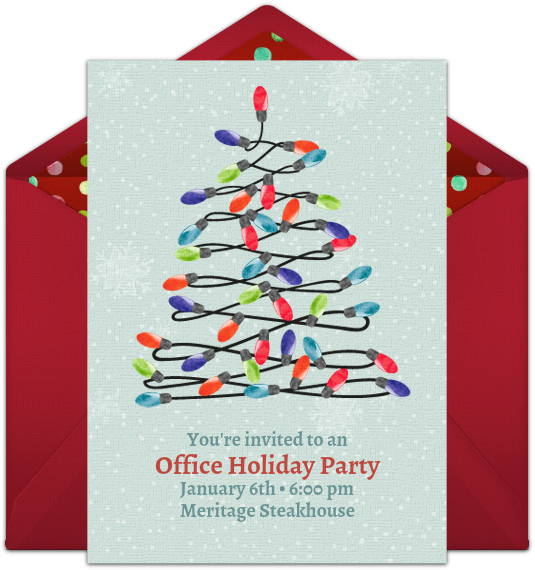 Happy Holiday Lights Online Invitation - Light Bulb Christmas Tree (650x650), Png Download