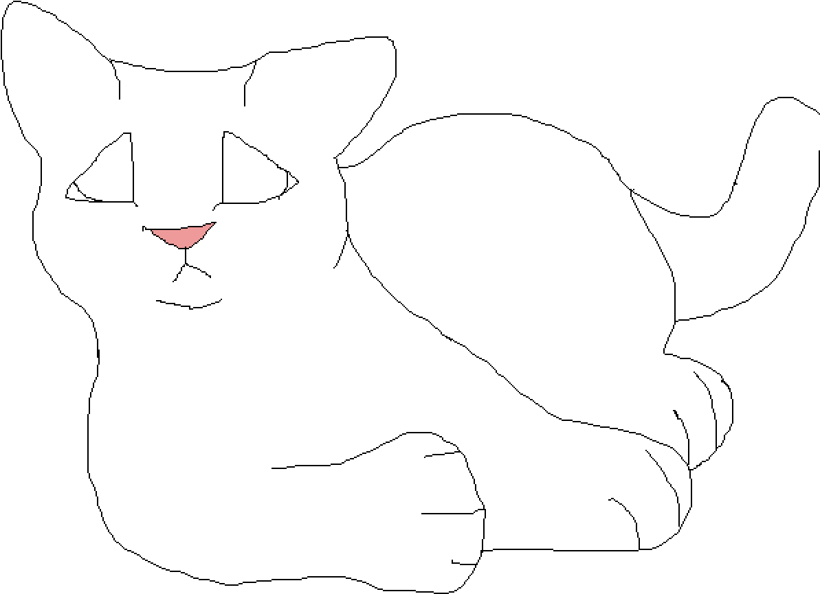 Cat Base Change The Nose Colour If U Want - Line Art (1400x1000), Png Download