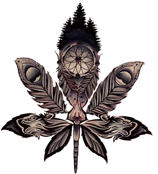 Weed Love Women's Printed Tote Bag - Dream Catcher With A Heart In The Middle (743x1040), Png Download