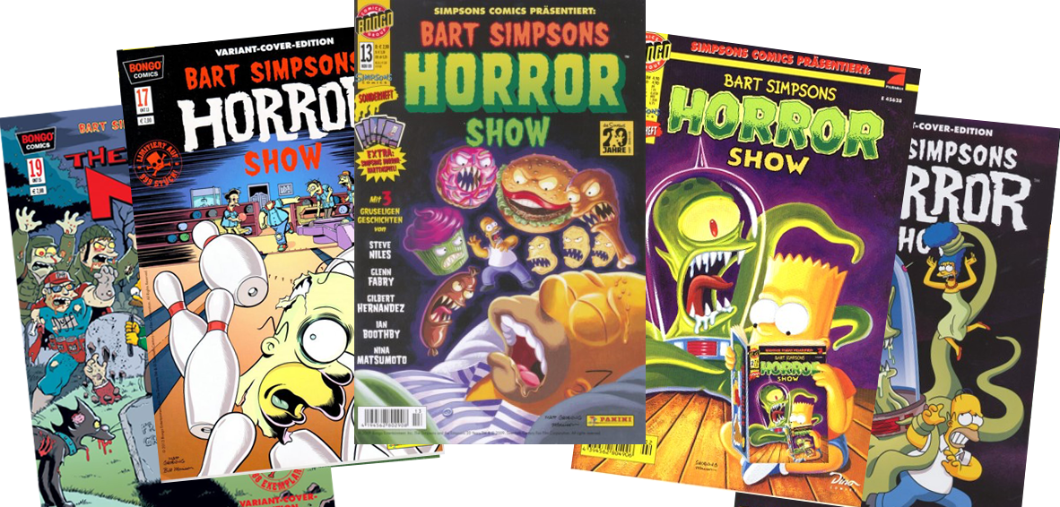 Simpsons Comics Horrorshow German Logo - Treehouse Of Horror (1182x566), Png Download