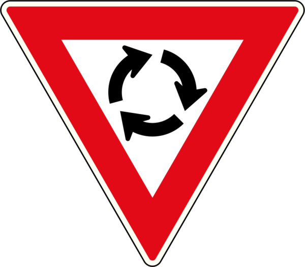 Yield At Circle - South African Traffic Signs (600x525), Png Download