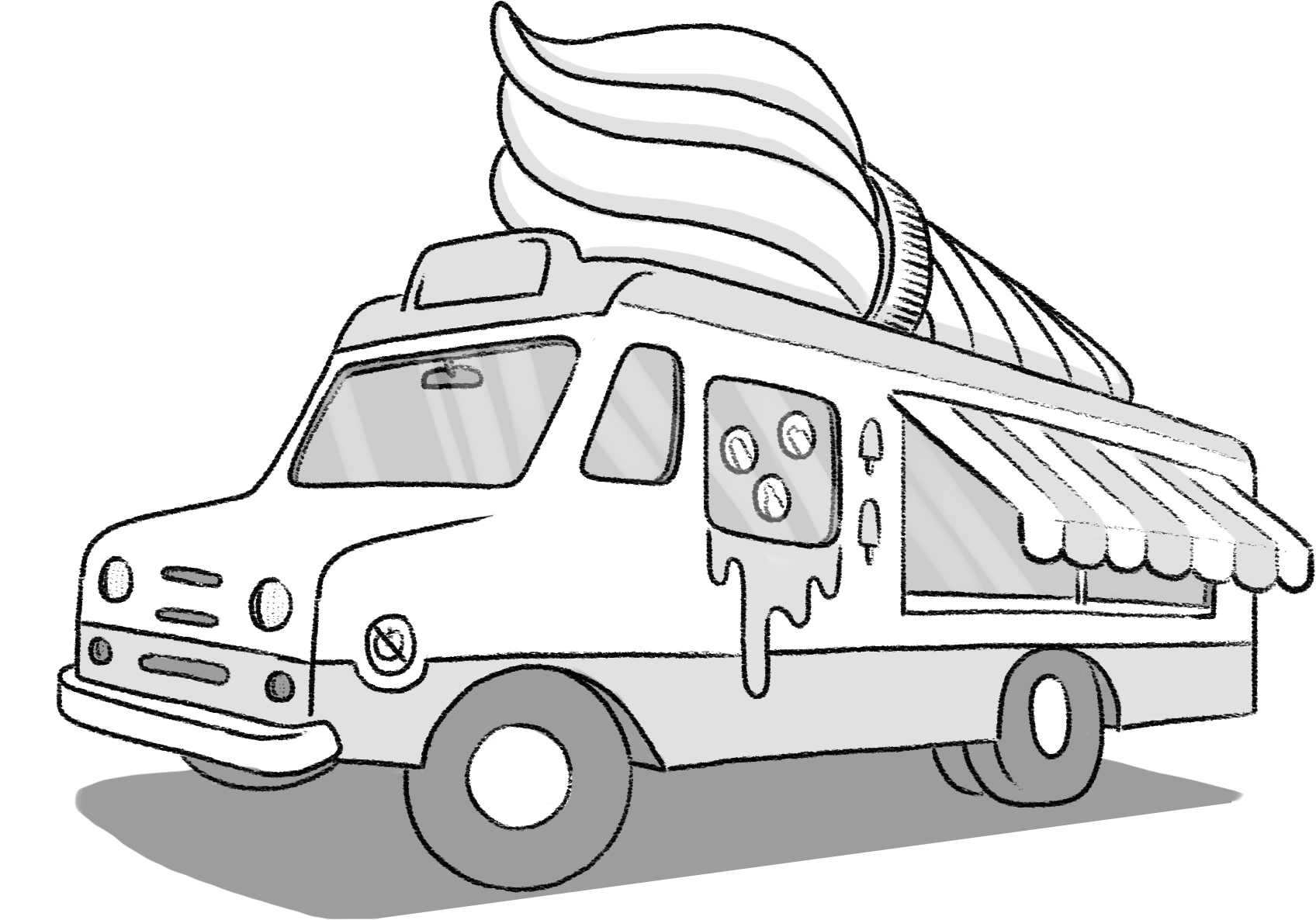American Ice Cream Truck References Initial Cone Wars - Ice Cream Truck Blueprints (1696x1186), Png Download