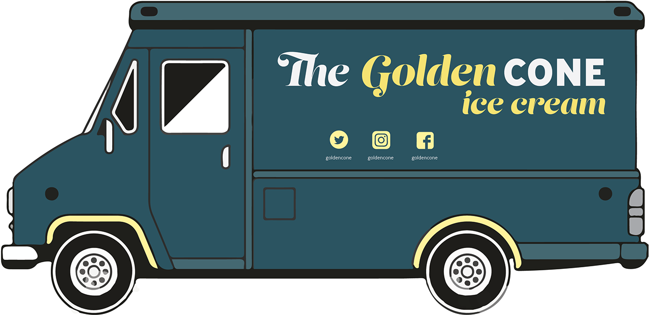 Fictitious Ice Cream Truck With Billboard And Banner - Food Truck (1400x1081), Png Download