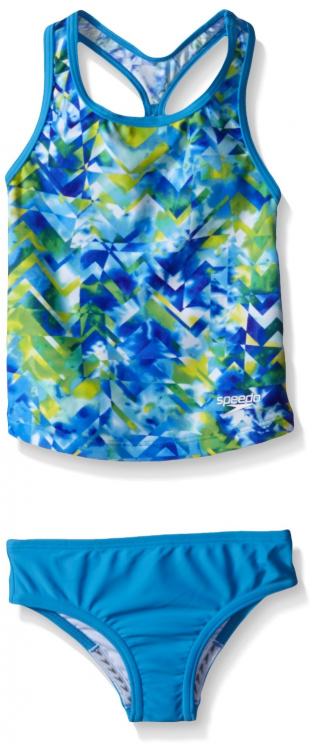 Speedo Girls' Tie Dye Splash Keyhole Tankini 2 Piece - Swimsuit Bottom (750x750), Png Download