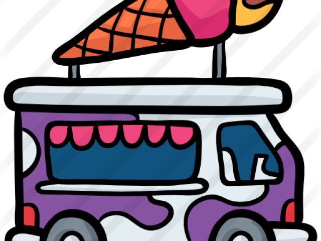 Transportation Clipart Ice Cream Truck - Ice Cream Truck Clipart Black And White (640x480), Png Download