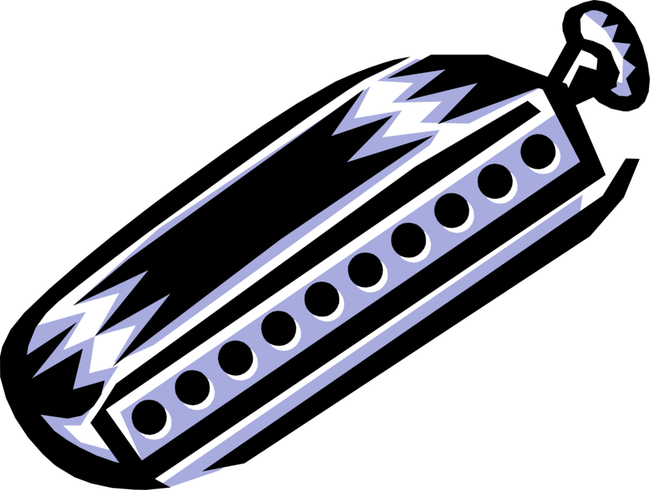 Vector Illustration Of Harmonica Mouth Organ Free Reed (928x700), Png Download