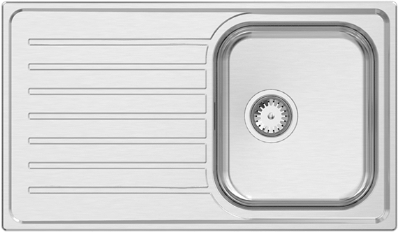 Abey Euronox Euronox Single Bowl & Drainer Kitchen (600x600), Png Download