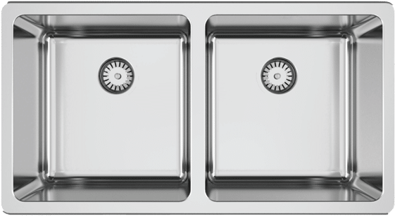Abey Lago Lago Inset Double Bowl Sink Kitchen Sinks (600x600), Png Download