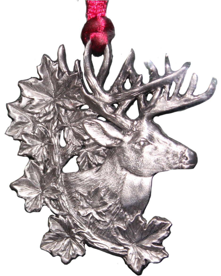 Ornament - Whitetail Deer - Pewter - Sc560 Zenith Engraving - Reindeer (966x1200), Png Download