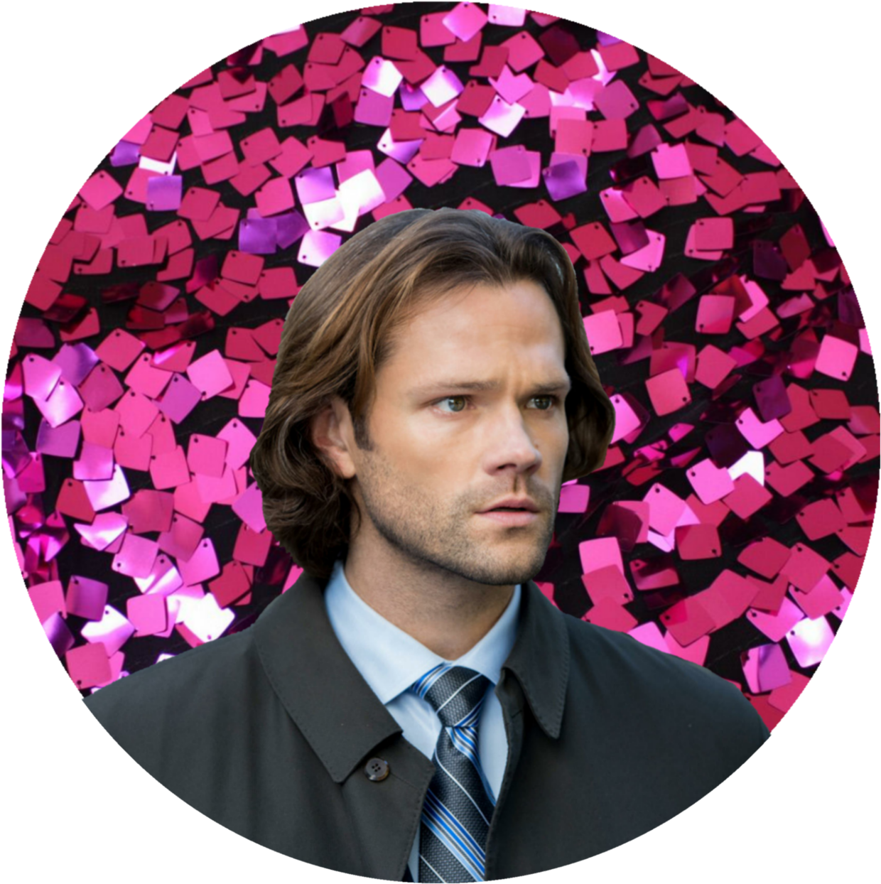 Circular Magenta, Purple, And Teal Sam Winchester Icons - Dark Pink Aesthetic (1280x1280), Png Download