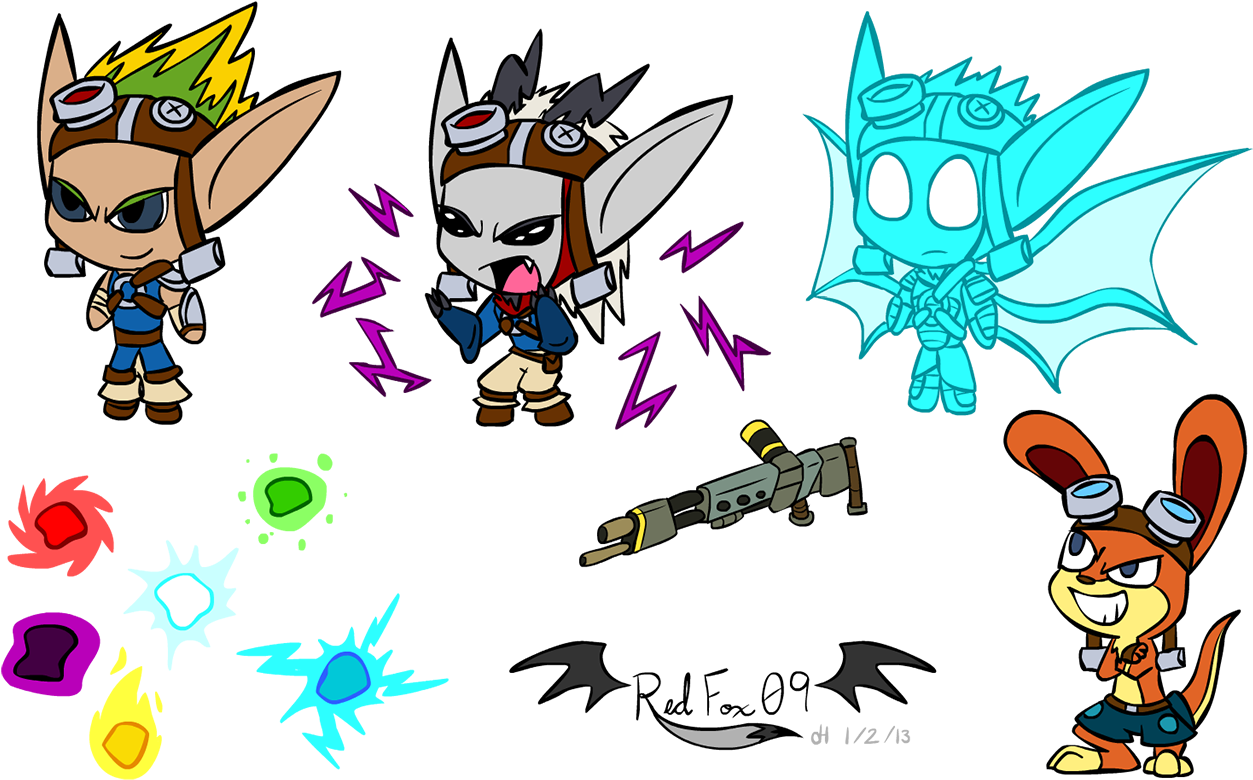 Jak And Daxter Chibis - Jak The Lost Frontier Art (1280x811), Png Download