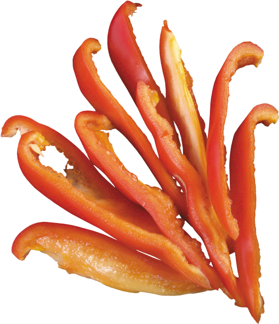 Pepper Slices - Chopped Red Pepper Png (866x650), Png Download