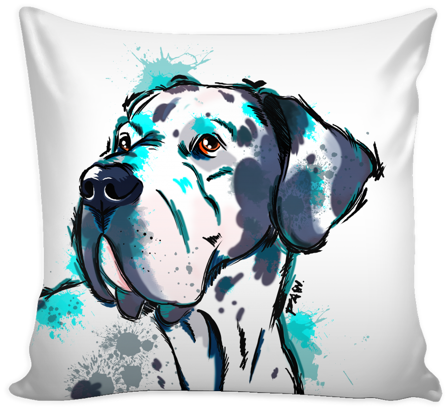 Great Dane Pillow Cover - Pillow Audrey Hepburn (1024x1024), Png Download