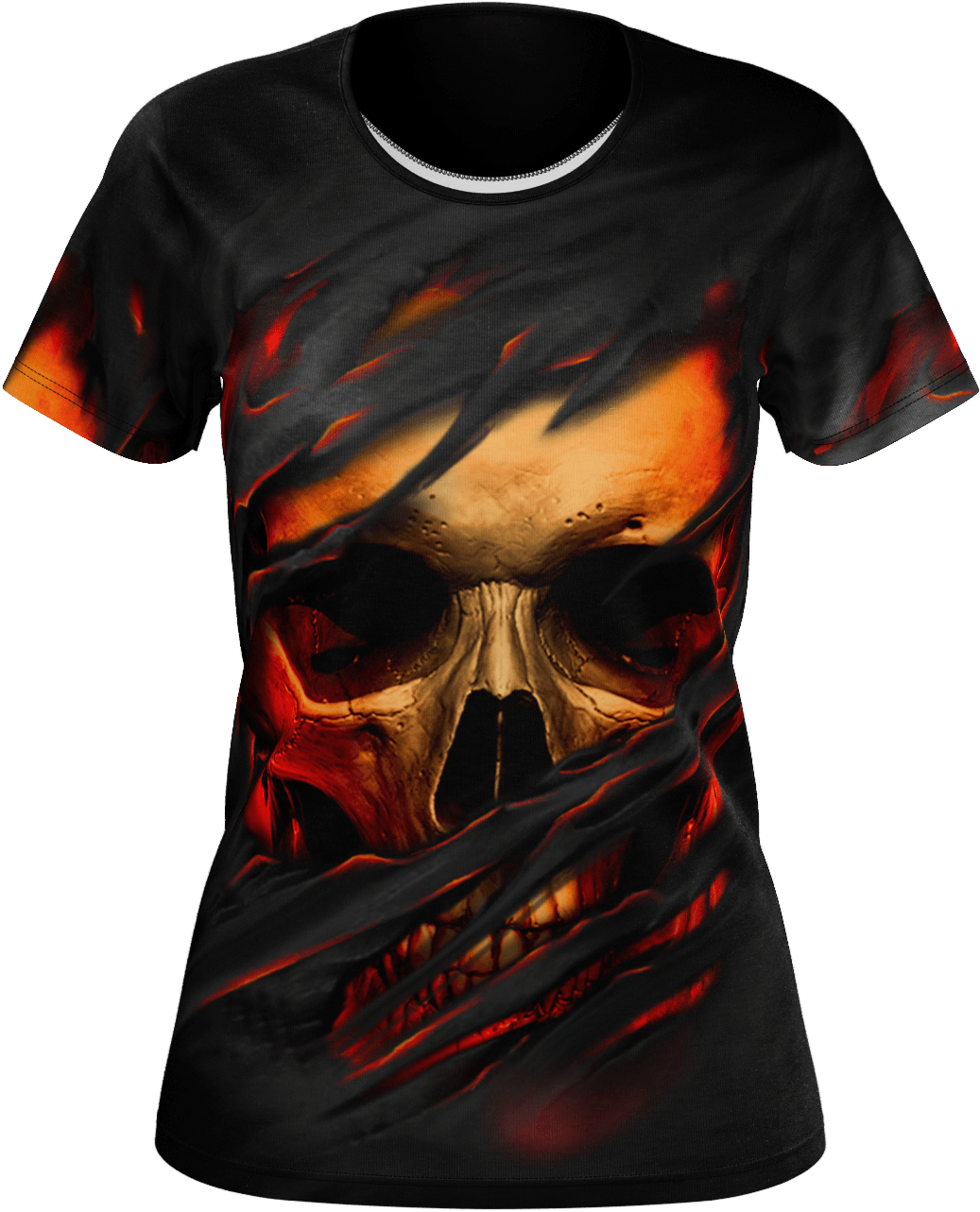 Ripped Face Skull Women's T-shirt - T-shirt (1600x1600), Png Download