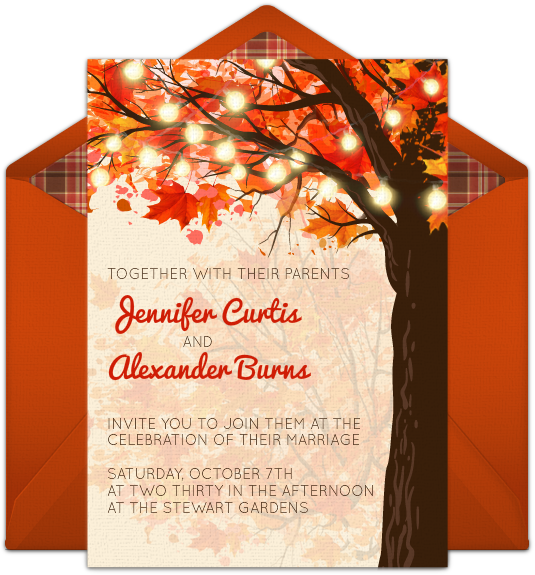 Autumn Tree Online Invitation - Christmas Card (650x650), Png Download