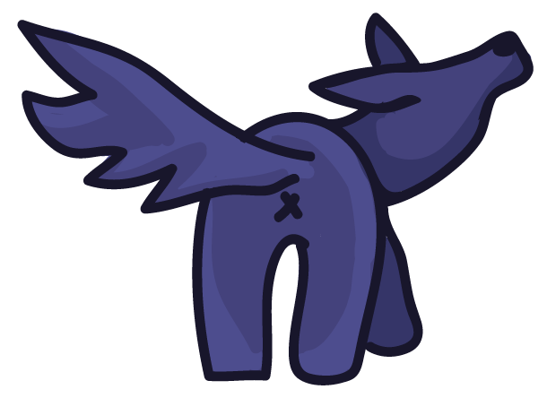 Wolf Butt - Cartoon (618x618), Png Download
