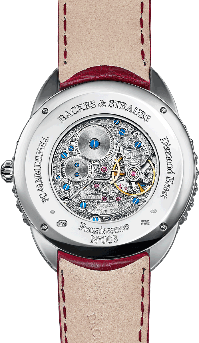 Piccadilly Renaissance Diamond Heart Back-shot - Analog Watch (1050x1200), Png Download