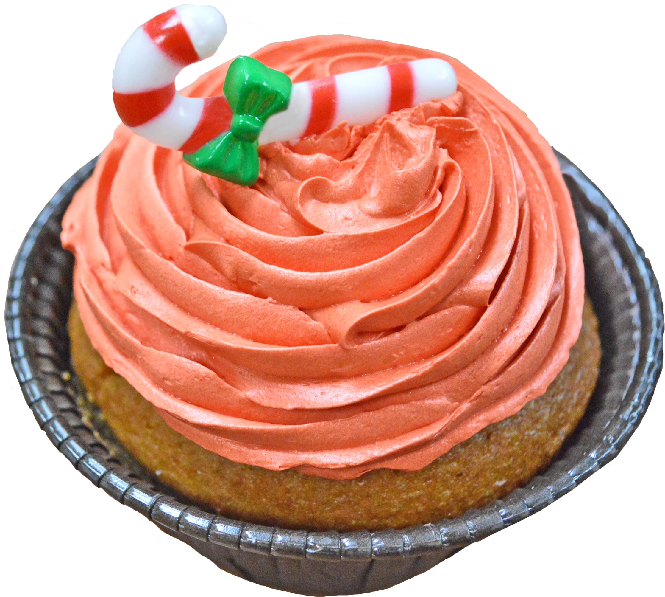 Christmas Candy Cane Cupcake - Cupcake (2464x2320), Png Download