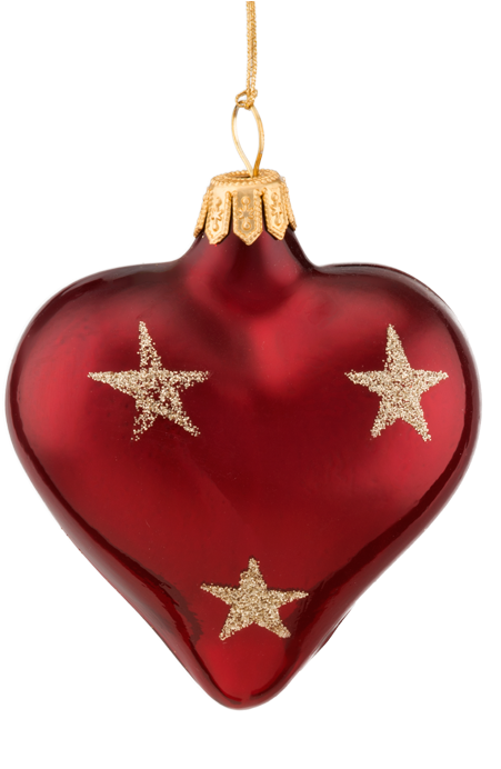 Heart-shaped Ornament With Golden Stars - Christmas Ornament (501x700), Png Download
