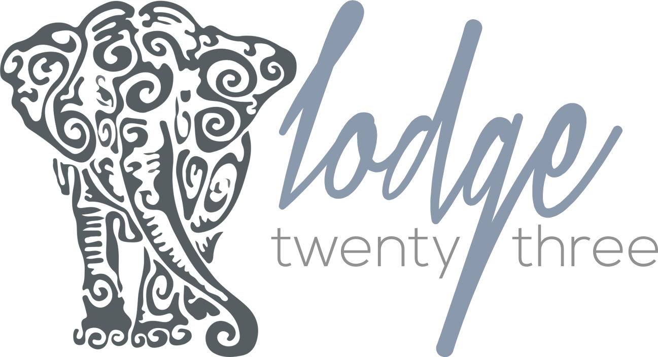 Lodge 23 Lodge - Elephant Tribal Design (1297x704), Png Download