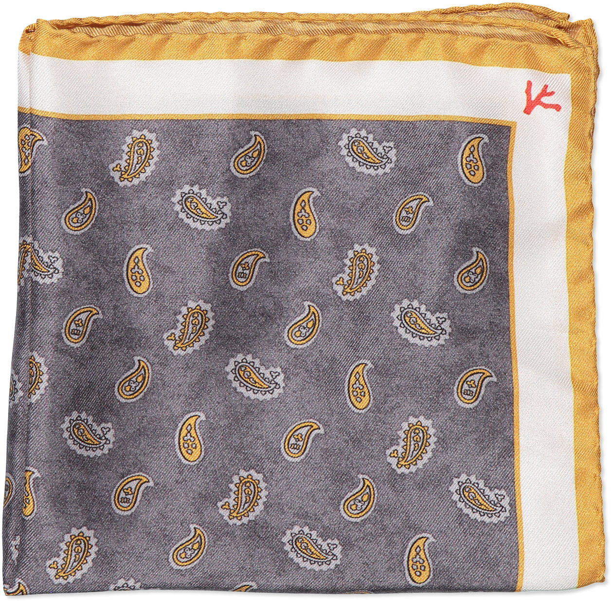 Grey Yellow Paisley Pocket Square - Placemat (1280x1920), Png Download