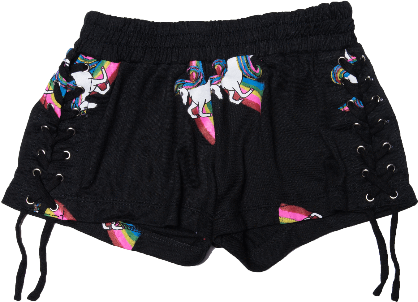 Flowers By Zoe Rainbow Unicorn Lace Up Shorts - Board Short (1490x1490), Png Download