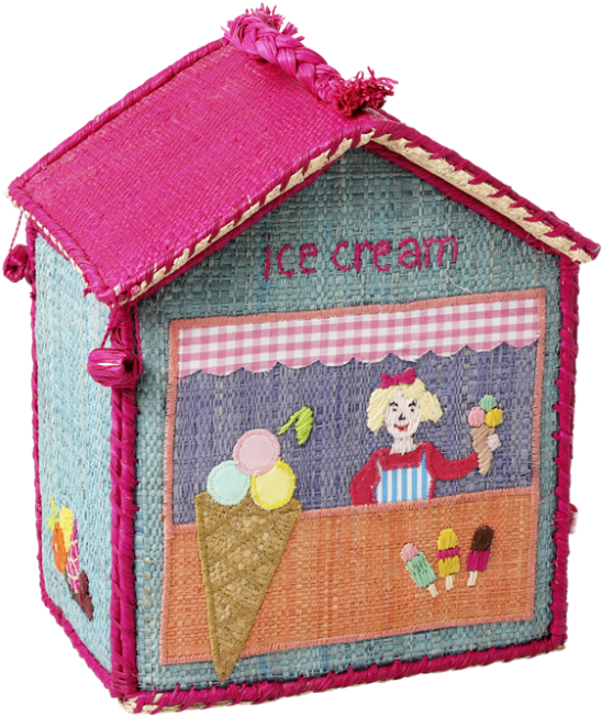 Small Ice Cream Parlour Style Raffia Bag By Rice Dk - Playset (1000x1000), Png Download
